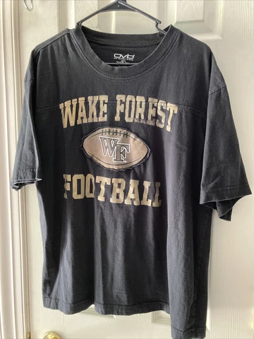 WAKE FOREST FOOTBALL SS MENS BLACK COTTON T SHIRT SZ XL Cover