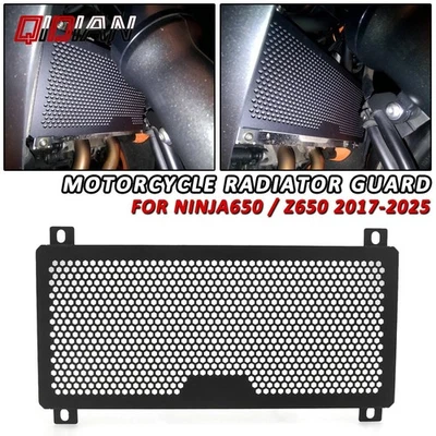 Rejilla protectora de radiador de aluminio para motocicleta Kawasaki Ninja650 Z650 2017-2024 Foto 1 de 4