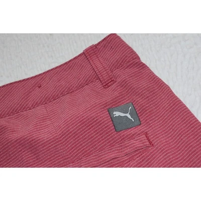 Pantalones Cortos de Golf Puma Para Hombre Talla 34 Rendimiento Poliéster Rosa Rayas Frente Plano Foto 1 de 4