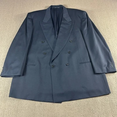 Abrigo Blazer Deportivo Canali Milano Doble Pecho Lana Virgen Azul Talla 52R Foto 1 de 4