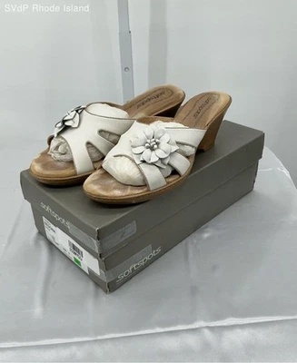 Zapato de vestir de cuña blanco con manchas suaves para mujer 9 Foto 1 de 4