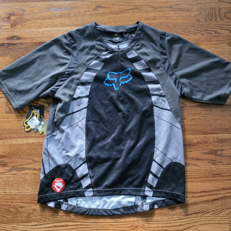 Camiseta deportiva de ciclismo Fox Racing Flow 1/4 cremallera para hombre grande gris/negro nueva con etiquetas  Foto 1 de 4