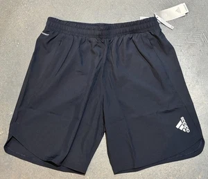 Pantalones Cortos Atléticos de Entrenamiento ADIDAS-NUEVO CON ETIQUETAS-Legend Ink Negro Cordón 9" Grandes L para Hombre - Imagen 1 de 10