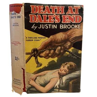 Death at Dale's End Justin Brooke Vintage Book Dust Jacket DJ News of World 1935 - Image 1 of 4