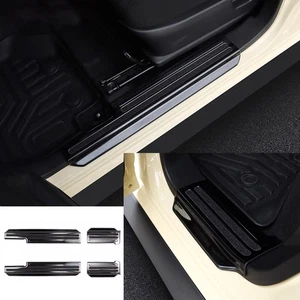Cubierta de panel de placa protectora contra rasguños de umbral de puerta de coche de acero negro para Suzuki Jimny 4 puertas - Imagen 1 de 9