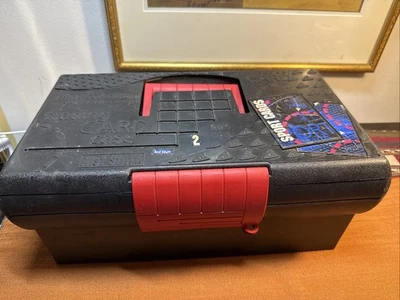 Vtg 1995 Suncast Just Stuff Trading Card Case Black W Dividers Sports Cards - Image 1 of 4