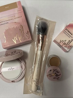 Mally Flawless Finish Foundation 8g & Concealer, Brush Set In Beige New & Boxed - Image 1 of 4