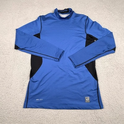 Nike Pro Combat Shirt Men Medium Blue Dri Fit Hyperwarm Compression Gym MMA - Image 1 of 4