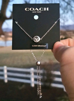 COACH 可调式滑带 MSRP $78 全新银色 — 第 1/4 张图片