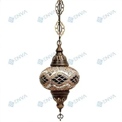 Turkish Moroccan Mosaic Ceiling Hanging Pendant Light Fixture Lamp - Free Bulb - Image 1 of 4