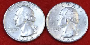 1963 & 1964-D's Washington Quarters Dollar 90% Silver Coin Circulated WQ381 - Picture 1 of 2