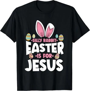 Silly Rabbit Easter Is For Jesus Happy Easter Christian T-Shirt Hoodie - Picture 1 of 11