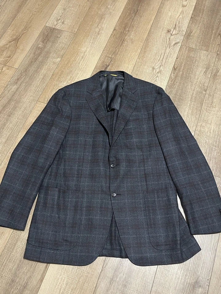 Abrigo deportivo a cuadros Canali Kei 1934 para hombre 100 % lana hecho en Italia  Foto 1 de 4