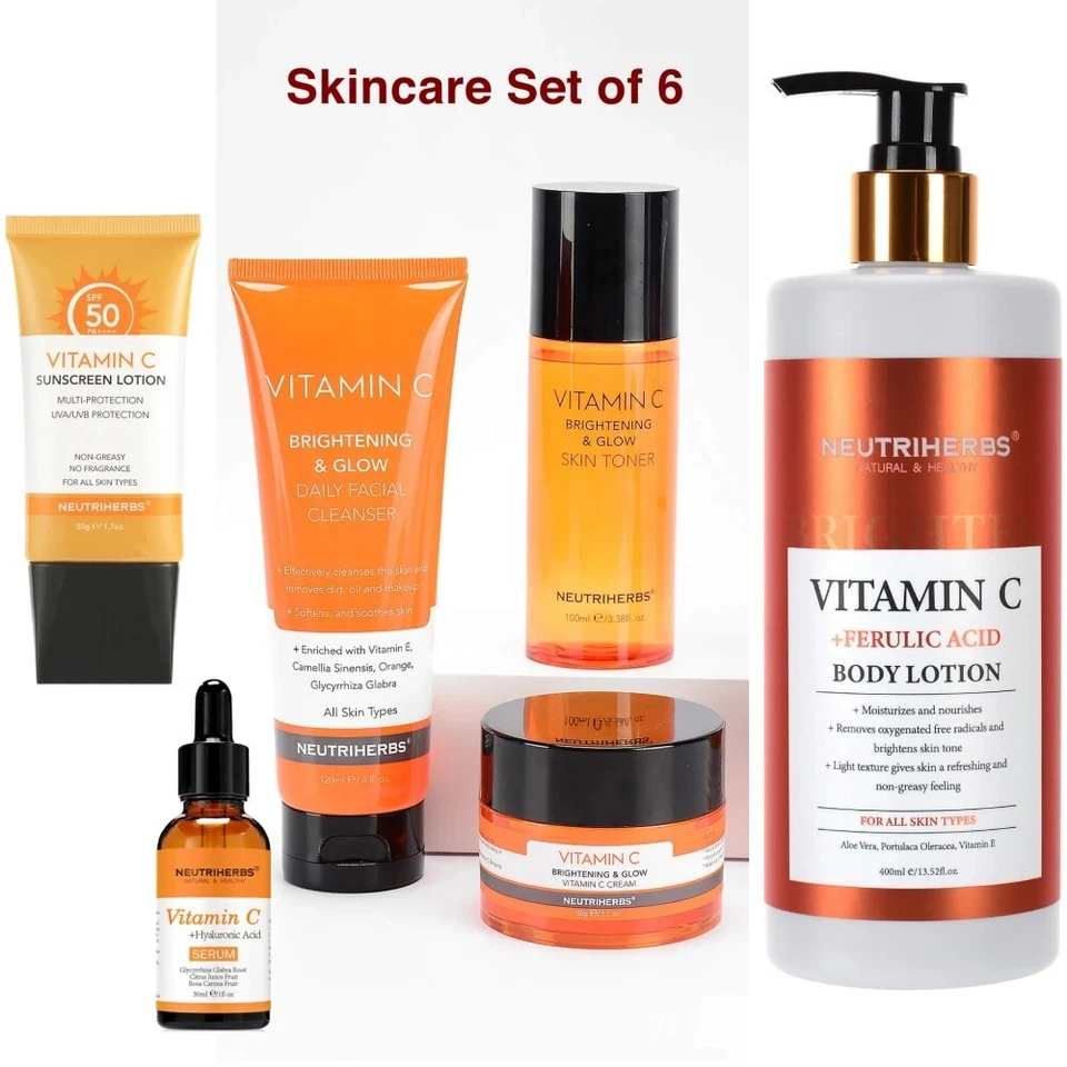 Set of Vitamin C: Facial Toner, Cleanser, Serum, Cream, Body Lotion, Neutriherbs - Image 1 of 1