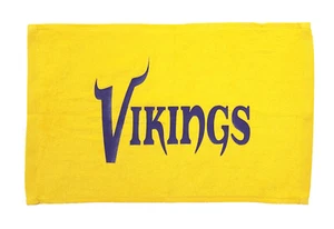 NFL Minnesota Vikings 11" x 18" 100% Cotton Rally Towel Gold Towel Purple Script - Picture 1 of 1