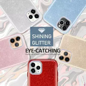 For iPhone 7,11,12,13 14 15 16Pro Bling Glitter Sparkly Back Cover Silicone Case - Picture 1 of 22