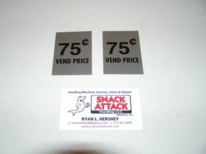 (2) SODA VENDING MACHINE Decals ".75 VEND PRICE" / Free Ship! - Picture 1 of 1
