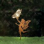 Solar Silhouette Fairy with Butterfly - LED Garden Light Decoration