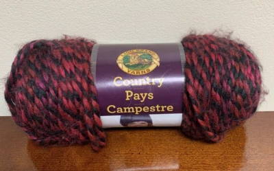 Lion Brand Yarn Country 5 oz 156 yardas 100 % acrílico color rojo negro langosta 243 Foto 1 de 3