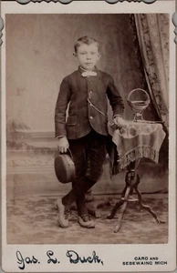 Sebewaing, Michigan Great Image of Boy Snappy Dresser Cabinet Card Photo 1870s - Picture 1 of 5
