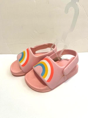 Sandálias Old Navy bebê/criança meninas rosa arco-íris tamanho 12-18 ou 18-24 meses - Imagem 1 de 2