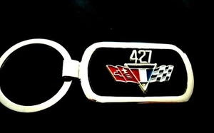 Chevrolet 427 Black Onyx w/ Silver Trim Key Chain-Free Engraving on back - Picture 1 of 5