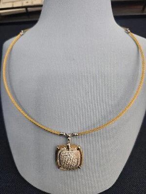 ¡Nuevo Collar Charriol Classique Diamante Oro 18K y Cable! 17" Foto 1 de 3