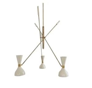 Mid Century Italian CONTRAPESSO Adjustable Chandelier Handmade Ceiling Fixture - Picture 1 of 4
