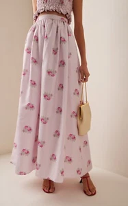 LoveShackFancy Minita Pink Floral Maxi Skirt 14 NWTs - Picture 1 of 14