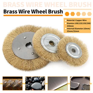 Soft Copper Brass Wire Wheel Cleaning Brush Drill Metal Rust Paint Removal 4-10" - Picture 1 of 9