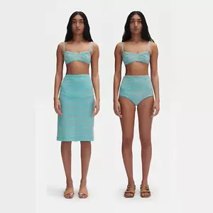 Rachel Comey Revival Top Keena Bottoms Bikini Baldera Falda Elástica Rayas XS - Imagen 1 de 20