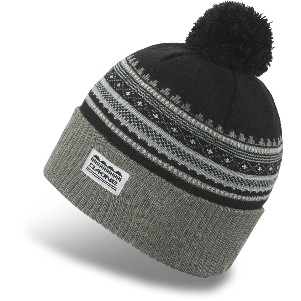 Nuevo gorro Dakine Shelby tejido acrílico pompón para mujer negro/gris  Foto 1 de 1