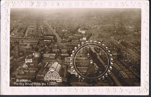 EINE GEPRÄGTE RP POSTKARTE BLACKPOOL DAS GROSSE RAD VOM TURM 1927 - Bild 1 von 2