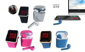 Reloj táctil Zummy LED y auriculares inalámbricos con conjunto de estuche de carga portátil - Imagen 1 de 14