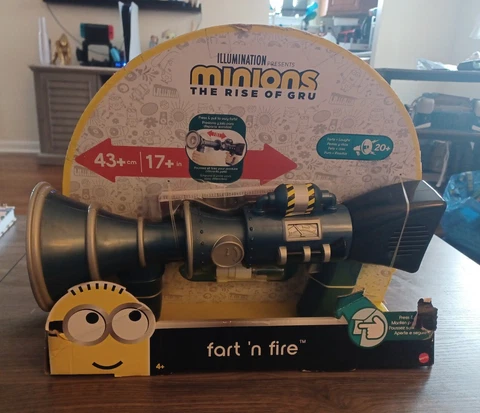 Minions: The Rise of Gru Fart 'N Fire Gun makes flatulent noises  NEW open box Cover
