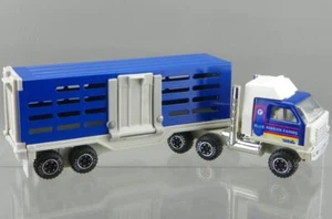 Vintage 1980s Tonka Mini #1126 Steel & Plastic Blue Ribbon Farms Tractor Trailer - Picture 1 of 9