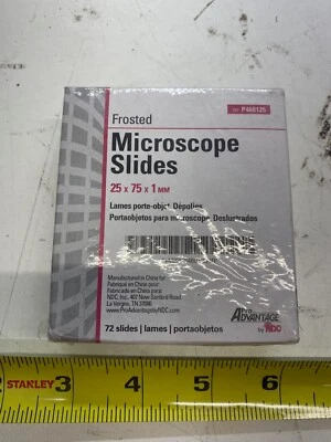 72 Pack ProAdvantage Microscope Slides PROA-P460125 25mm x 75mm x 1mm Frosted