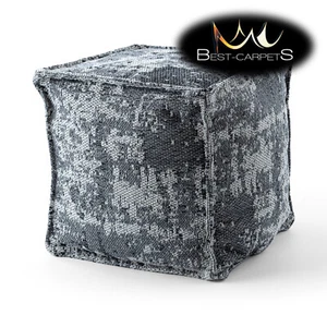 Modern beautiful POUFFE "SQUARE" for sitting 50x50x50cm anthracite grey BOHO - Picture 1 of 11