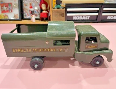 2409.1 - Vintage Structo Steel Green Telephone Company Service Truck 1960’s 12” - Image 1 of 4