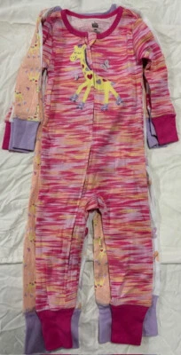 Juego de 3 pijamas jirafa/mariposa niños cuartel general niñas (multi 18m) nuevo con etiquetas Foto 1 de 4