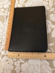 small leather portfolio, 6" x 8 1/2", holds business cards, pad for notes, pen - Picture 1 of 5