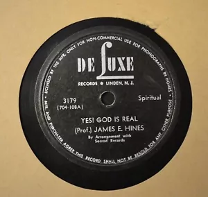 BLACK GOSPEL 78 James E Hines De Luxe 3179 Look for Me in Heaven - Picture 1 of 1