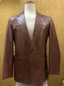 Larry Mahan Herren Vintage Western Lederjacke Sportmantel Gr. 42 braun - Bild 1 von 24