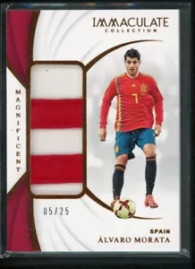 2018-19 ALVARO MORATA 05/25 PATCH PANINI COLLEZIONE IMMACOLATA MAGNIFICA - Foto 1 di 2