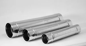 Stainless Steel Telescopic Pipe Chimney Flue Liner Ducting Rigid Solid Tube - Foto 1 di 4