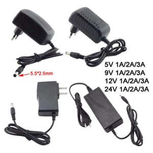 AC DC Power Supply Adapter 5V 9V 12V 24V 1A 2A 3A Universal Charger EU/US Plug - Picture 1 of 33