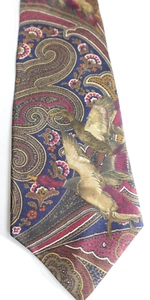 Bill Blass Vintage Silk Mens Tie Multicolor Necktie Birds & Paisley Necktie - Picture 1 of 6