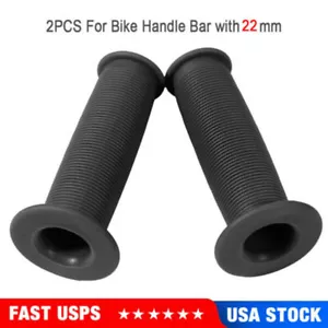 Par de empuñaduras de manillar de goma suave antideslizantes negras para motocicleta scooter bicicleta - Imagen 1 de 7