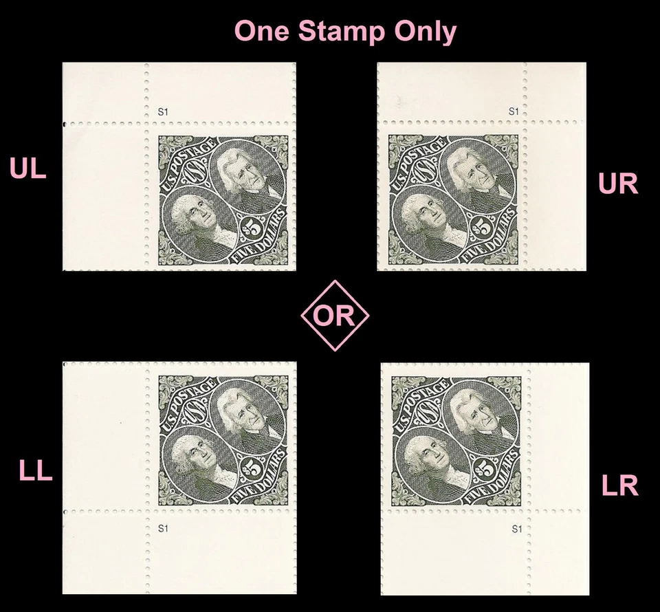 US 2592 Washington and Jackson $5 plate single MNH 1994 - Image 1 of 1