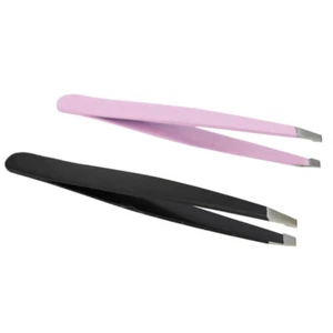 Beauty Eyebrow Facial Hair Removal PFOking Removing Tweezers Pink Black TM DR - Afbeelding 1 van 14